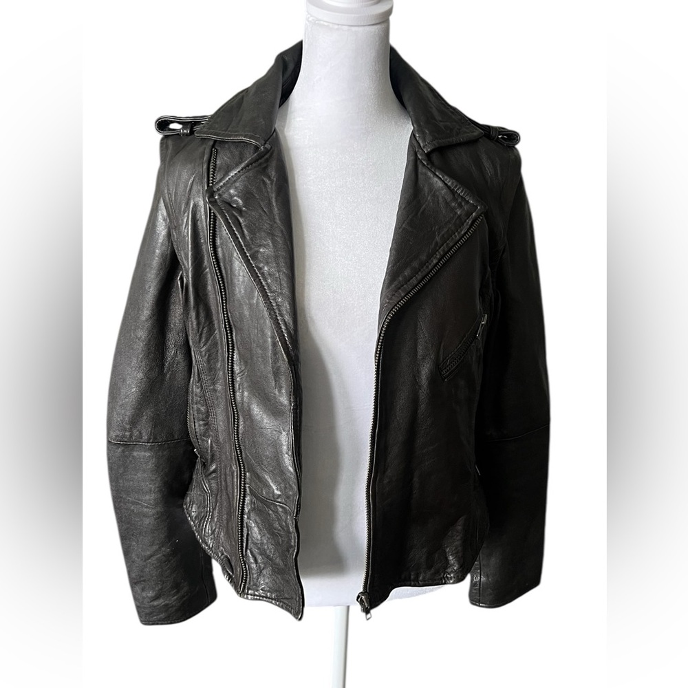 Zadig & Voltaire Black Leather convertible Biker Jacket